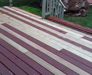 cedar deck make over solid acrylic Behr stain