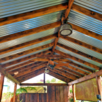 View of the pergola with fence.