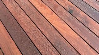 Armstrong Clark Semi-Transparent Amber on Hardwood